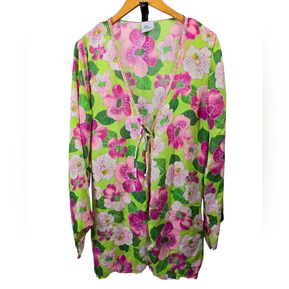 YOUR BEST LOOK Pink Floral Bathing Suite Cover Up